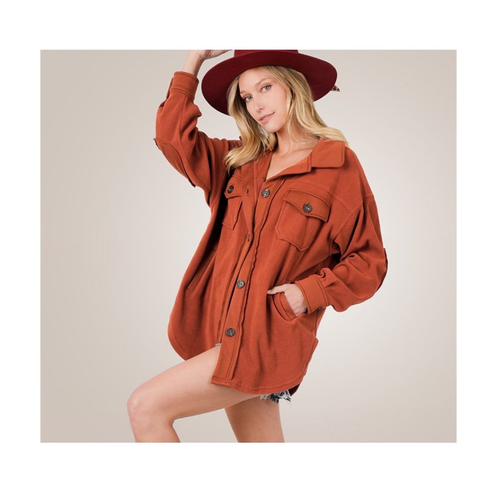 ZENANA Oversized Fleece Schacket - Picture 5 of 8